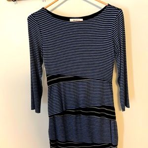 Bailey 44 blue and black striped dress